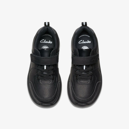 Clarks Kids Daze Bright Kid Black Leather