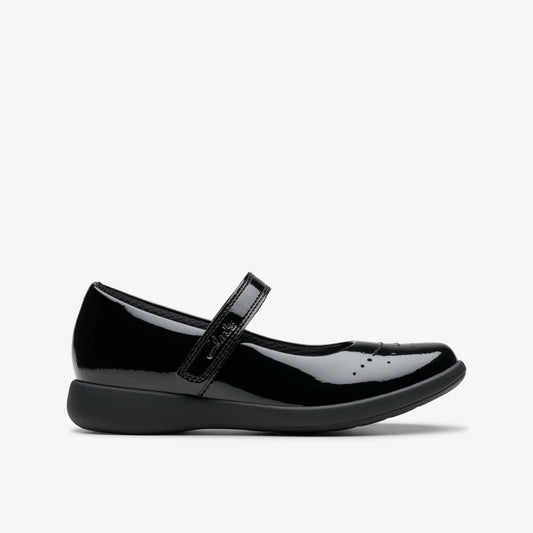 Clarks Kids Etch Gem Kid Black Patent