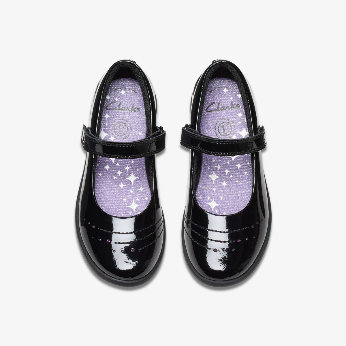 Clarks Kids Etch Gem Kid Black Patent