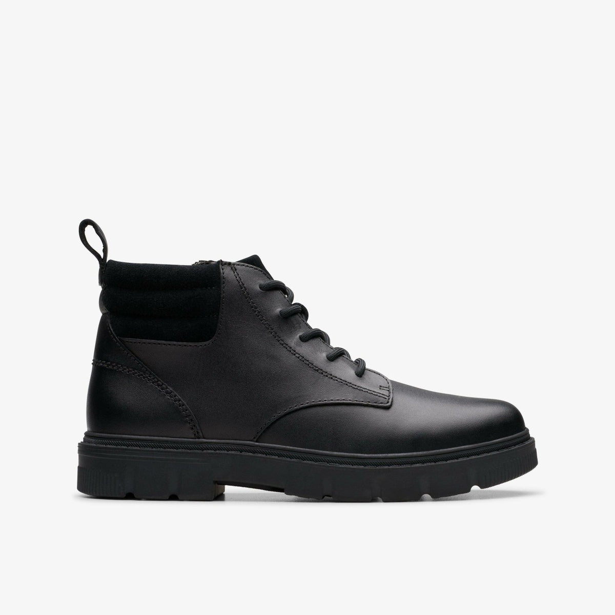 Clarks Kids Lorcam Trail Older Black Leather