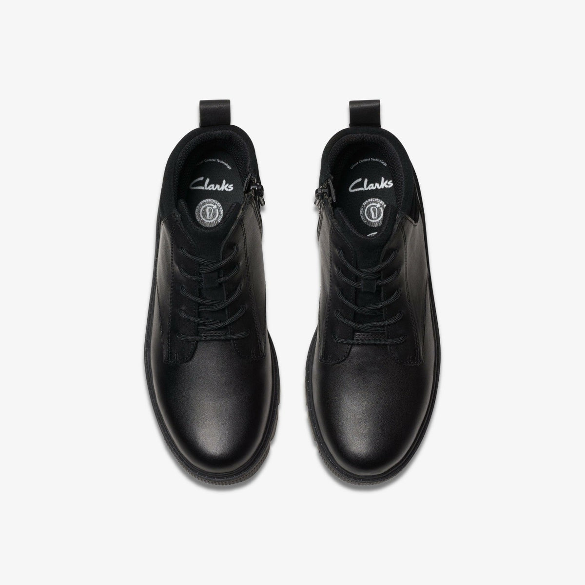 Clarks Kids Lorcam Trail Older Black Leather