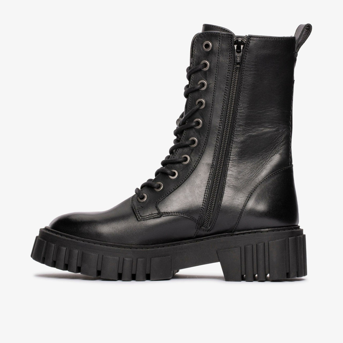 Clarks Women Page Lace Boot Black Leather