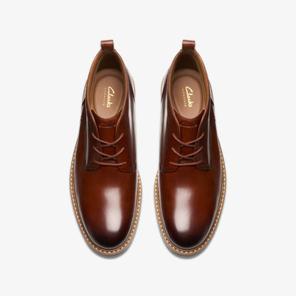 Clarks Men Aldwin Chukka Mid Tan Leather