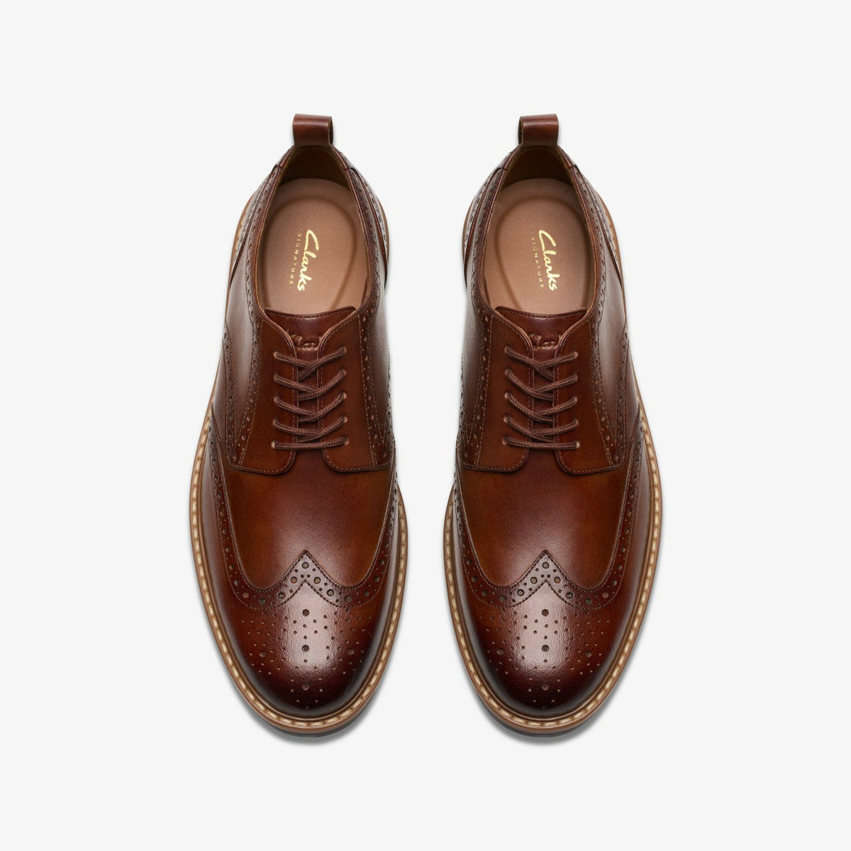 Clarks Men Aldwin Limit Brogue Mid Tan Leather