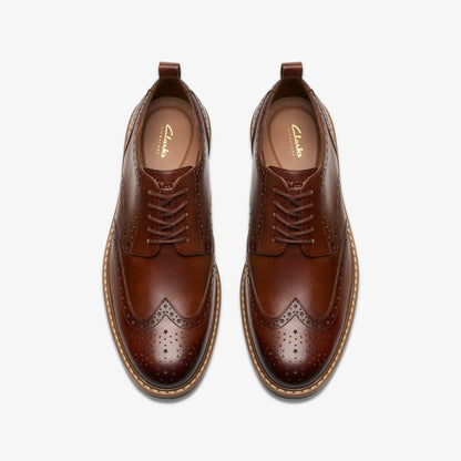 Clarks Men Aldwin Limit Brogue Mid Tan Leather