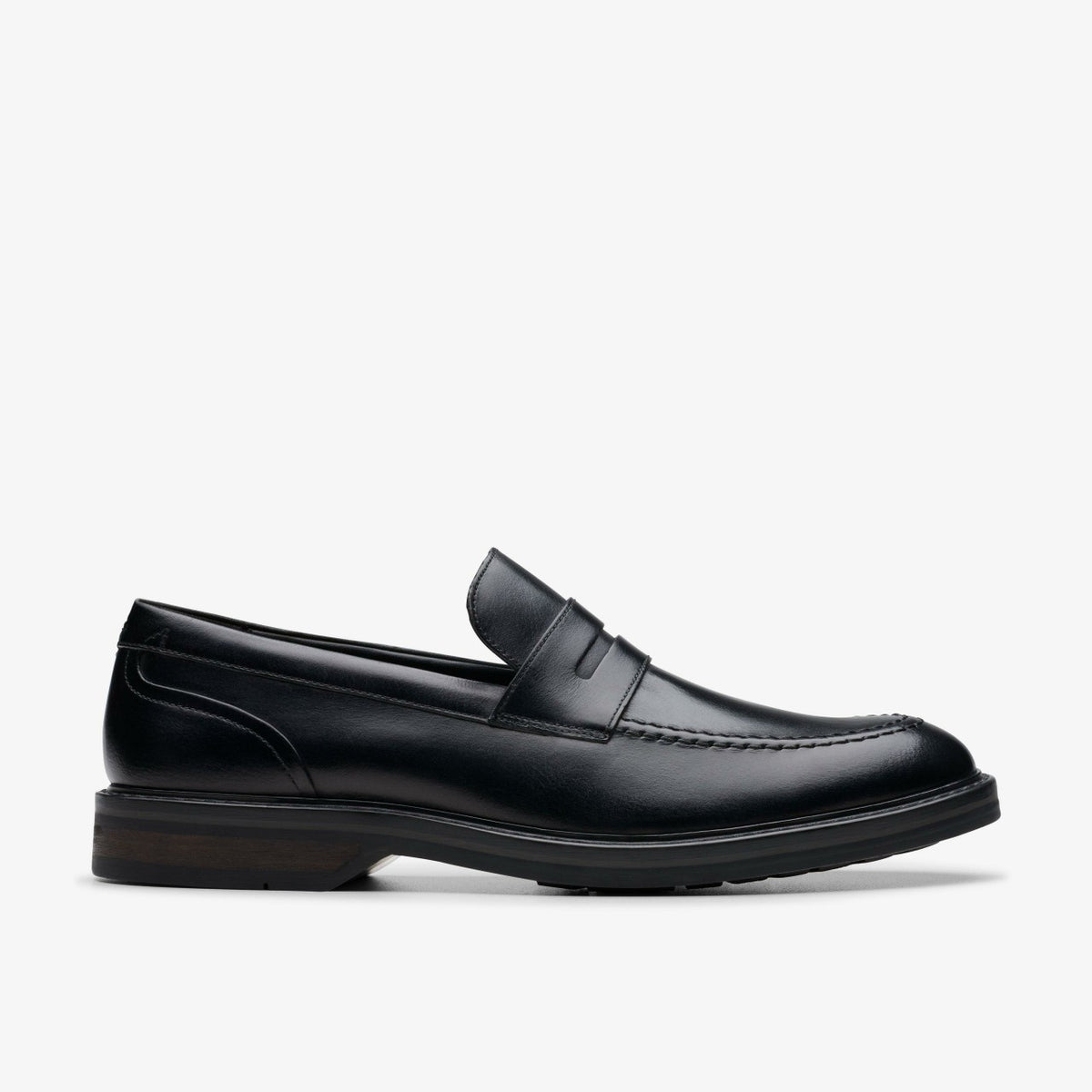Clarks Men Aldwin Step Loafer Black Leather