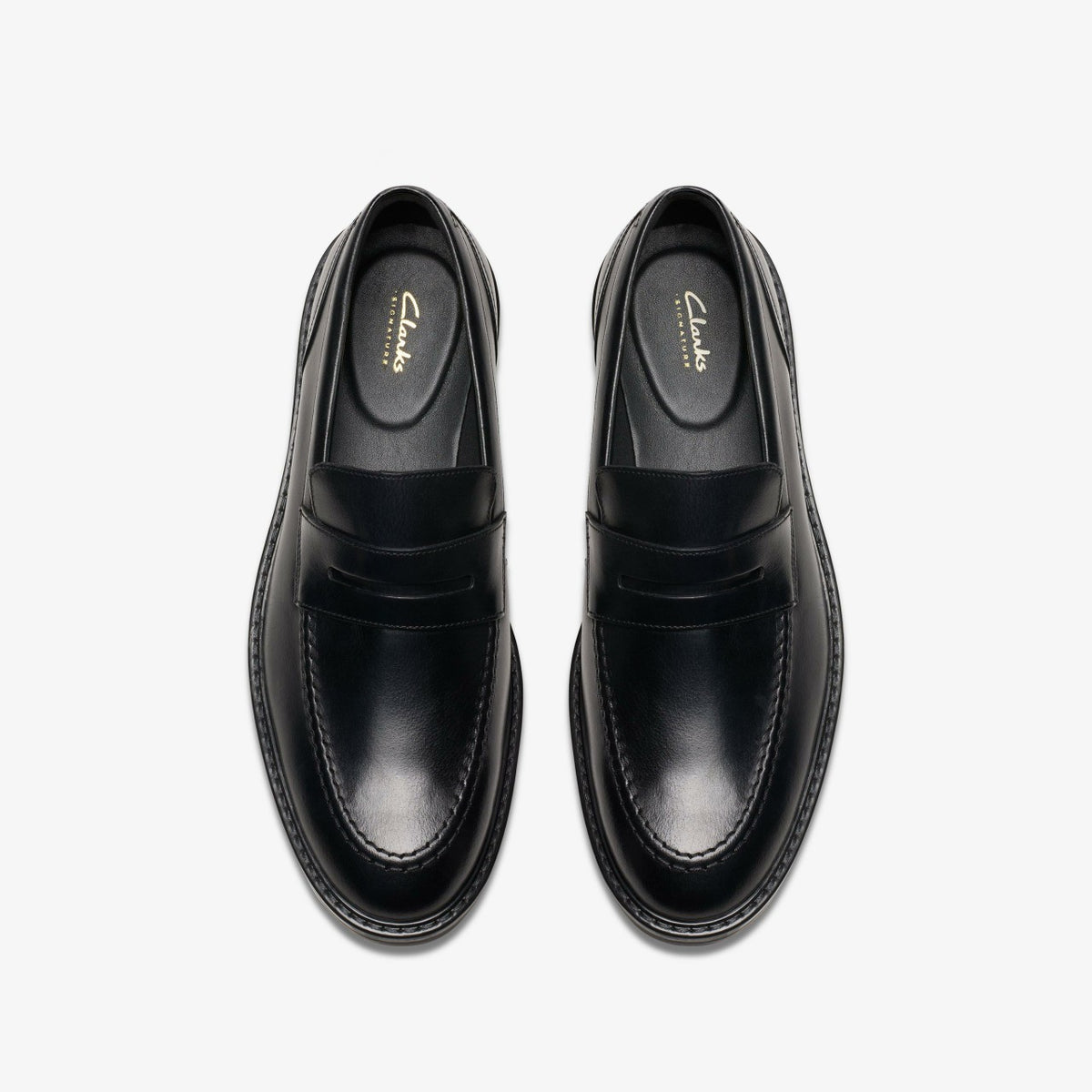 Clarks Men Aldwin Step Loafer Black Leather