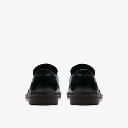 Clarks Men Aldwin Step Loafer Black Leather
