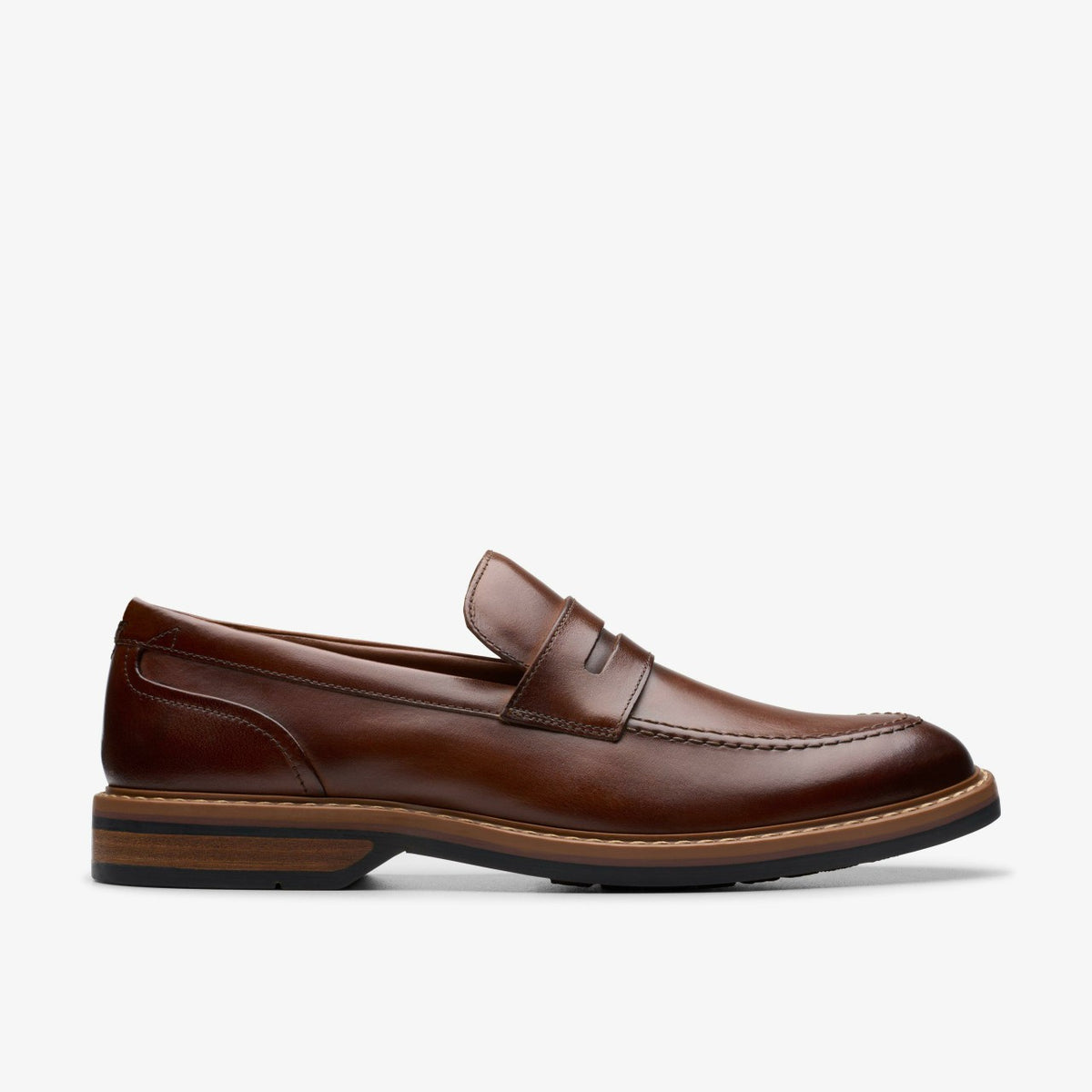 Clarks Men Aldwin Step Loafer Mid Tan Leather