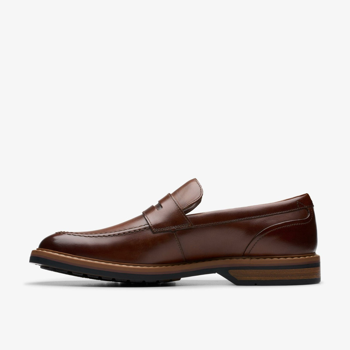 Clarks Men Aldwin Step Loafer Mid Tan Leather