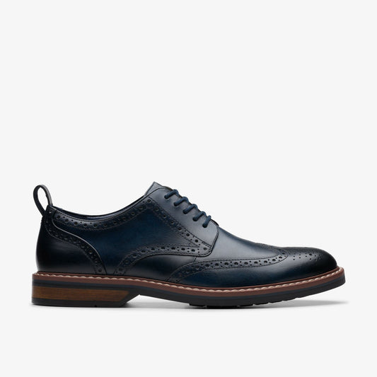 Clarks Men Aldwin Limit Brogue Navy Leather