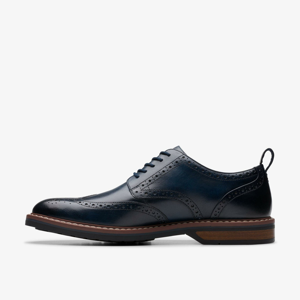 Clarks Men Aldwin Limit Brogue Navy Leather