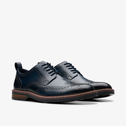 Clarks Men Aldwin Limit Brogue Navy Leather