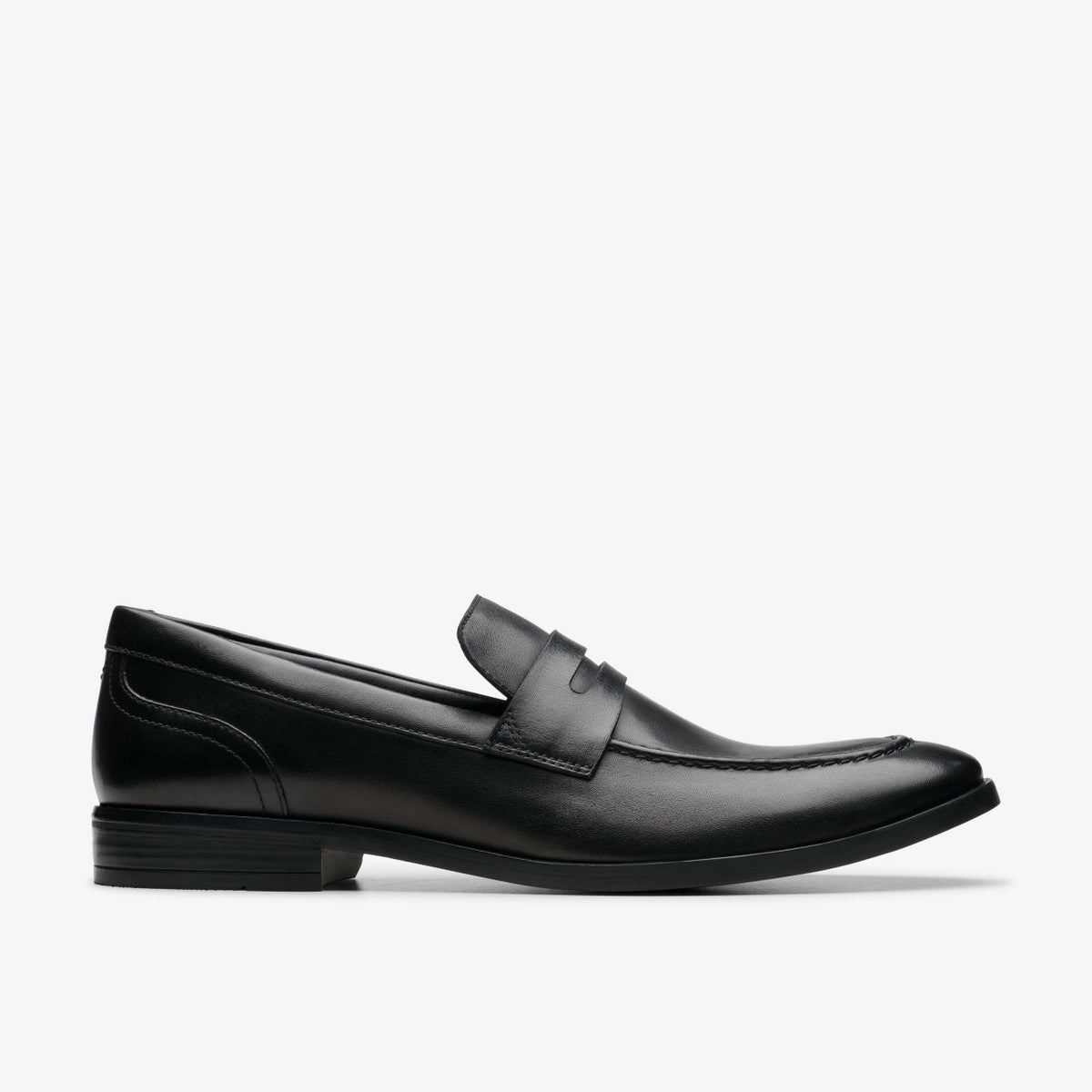 Clarks Men Brandon Step Loafer Black Leather