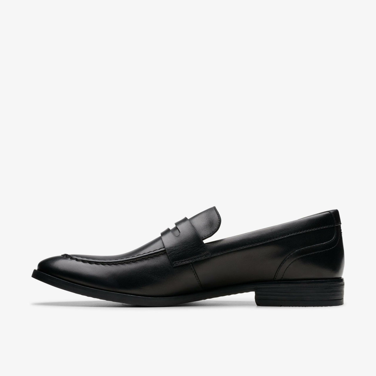 Clarks Men Brandon Step Loafer Black Leather