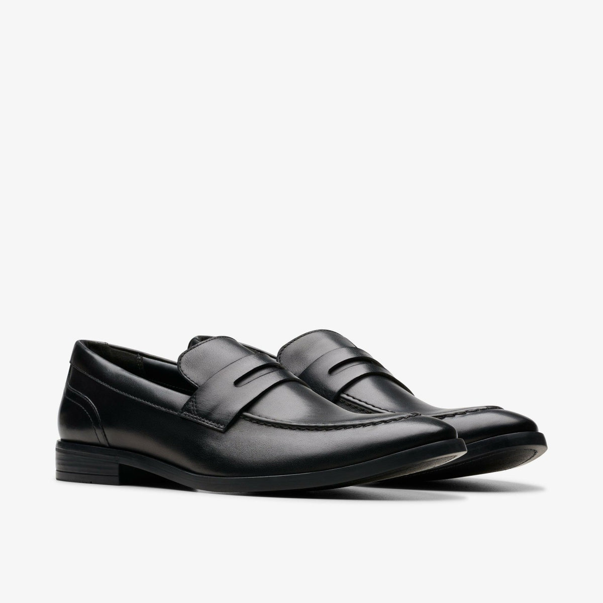 Clarks Men Brandon Step Loafer Black Leather