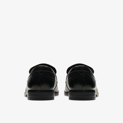 Clarks Men Brandon Step Loafer Black Leather