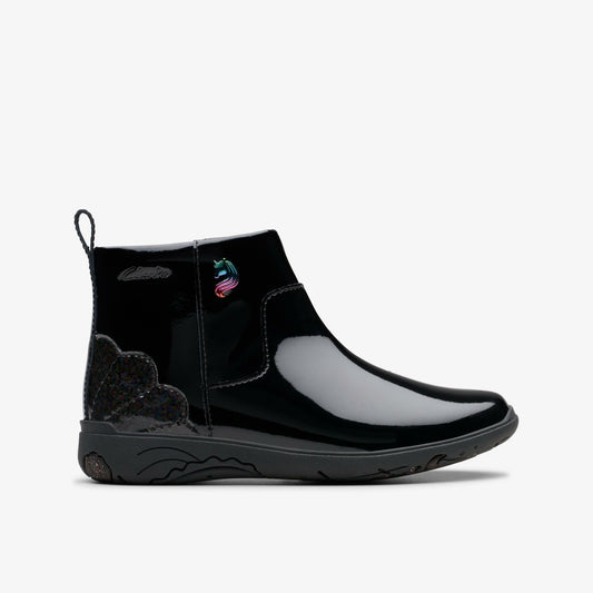Clarks Kids Relda Glow Kid Black