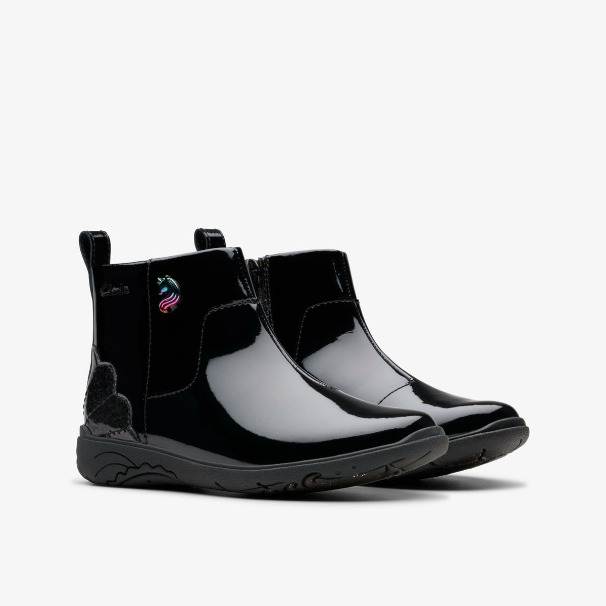 Clarks Kids Relda Glow Kid Black