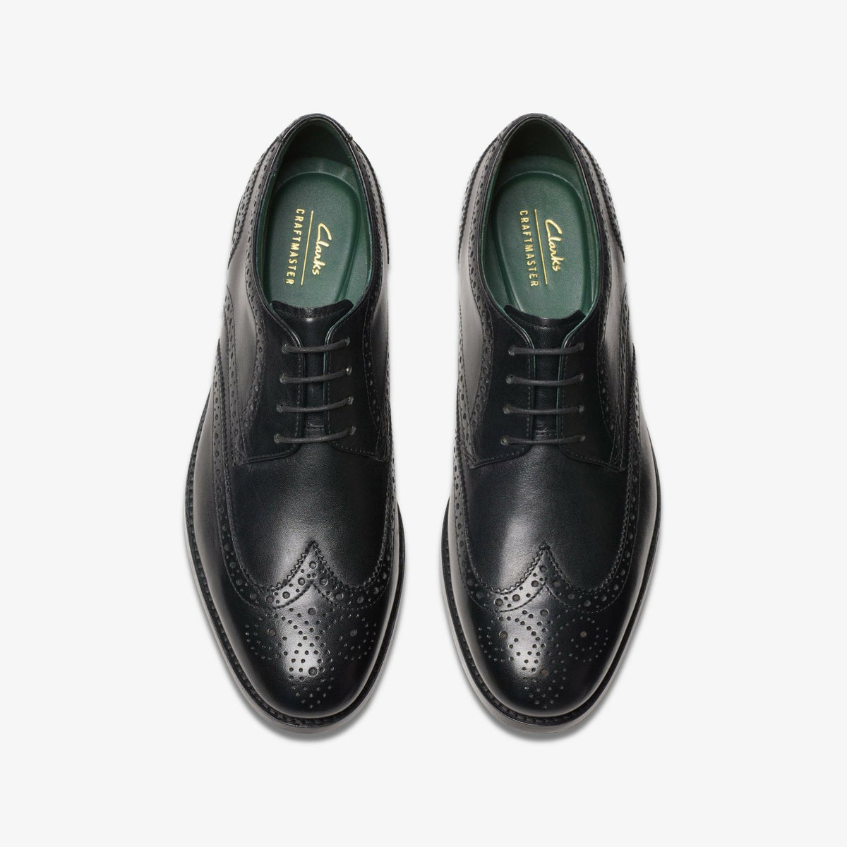 Clarks Men Craft James Tip Brogue Black Leather