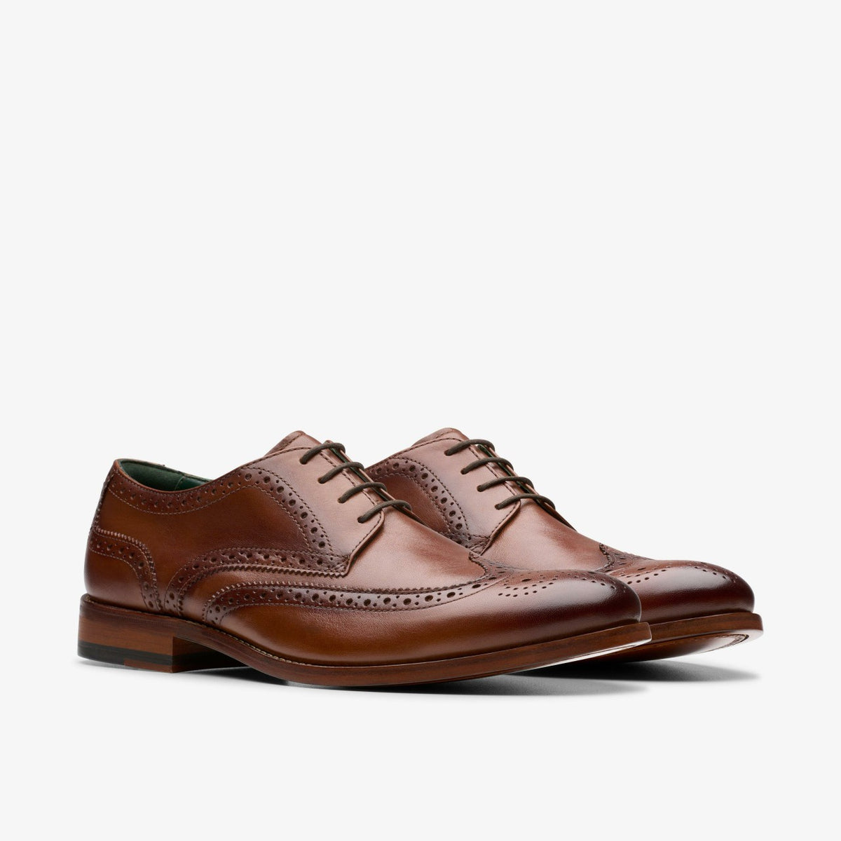 Clarks Men Craft James Tip Brogue Mid Tan Leather