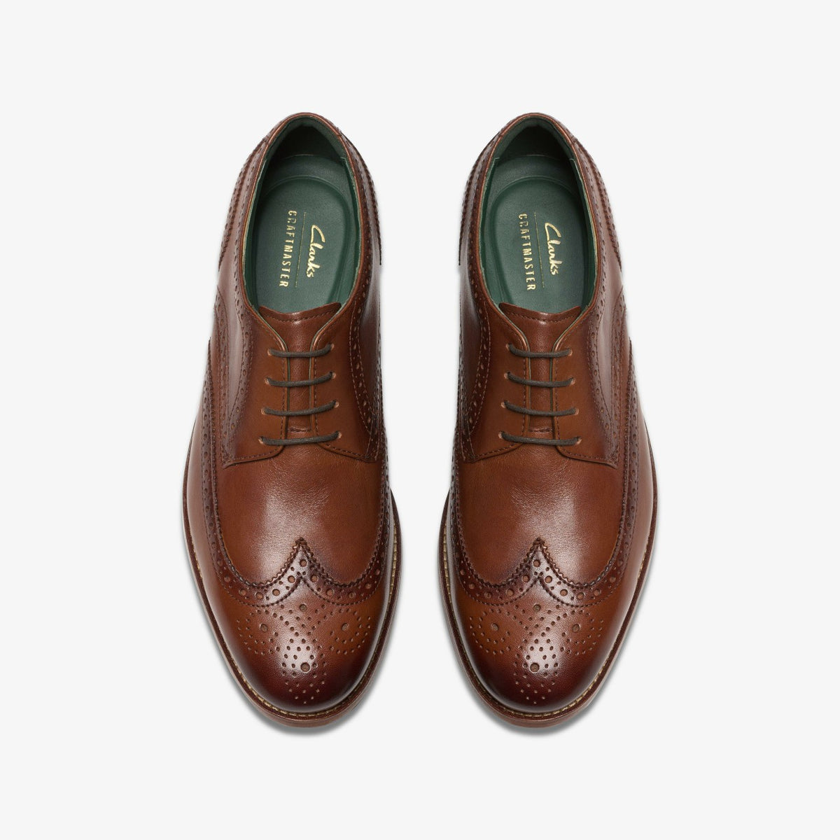 Clarks Men Craft James Tip Brogue Mid Tan Leather