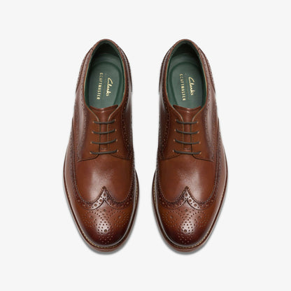 Clarks Men Craft James Tip Brogue Mid Tan Leather