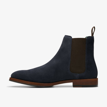 Clarks Men Craft James Top Chelsea Boot Navy Suede