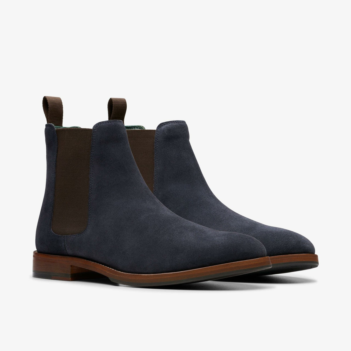 Clarks Men Craft James Top Chelsea Boot Navy Suede
