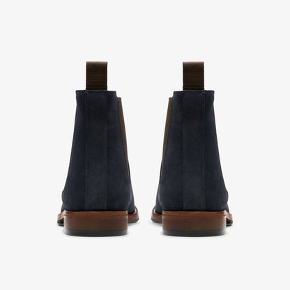 Clarks Men Craft James Top Chelsea Boot Navy Suede