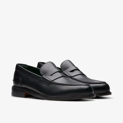 Clarks Men Craft James Lo Loafer Black Leather