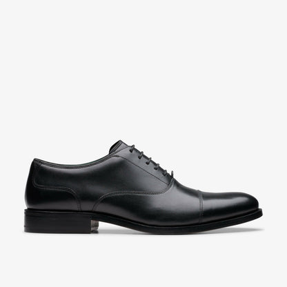 Clarks Men Craft James Cap Black Leather