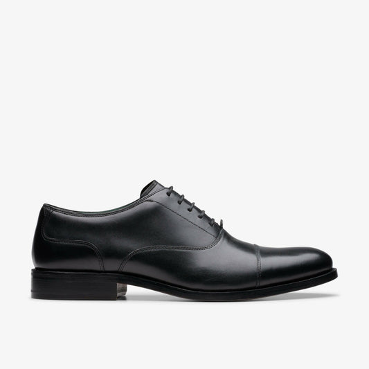 Clarks Men Craft James Cap Black Leather
