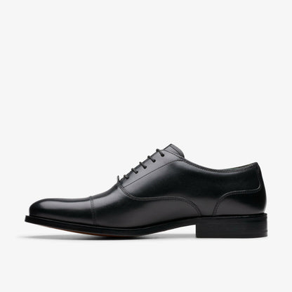 Clarks Men Craft James Cap Black Leather