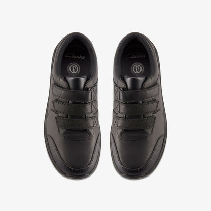 Clarks Kids Daze Step 2 Youth Black Leather
