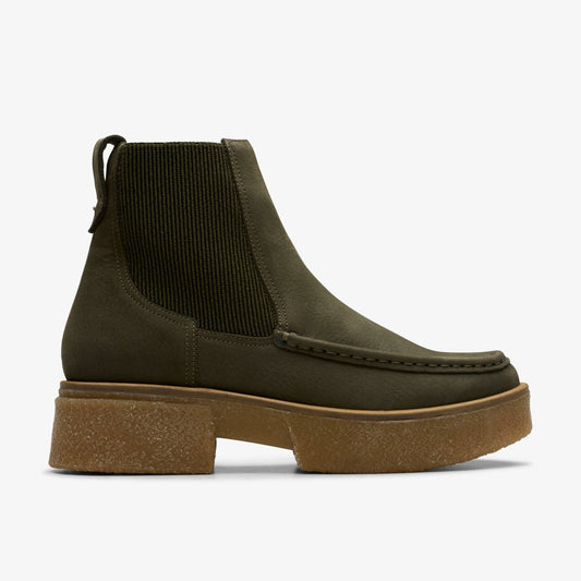 Clarks Women Linoso Top Ankle Boot Dark Green Nubuck