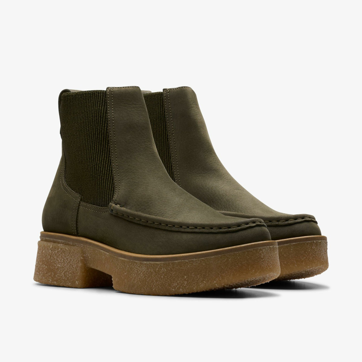 Clarks Women Linoso Top Ankle Boot Dark Green Nubuck