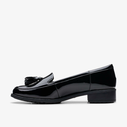Clarks Women Havisham Edge Loafer Black Patent