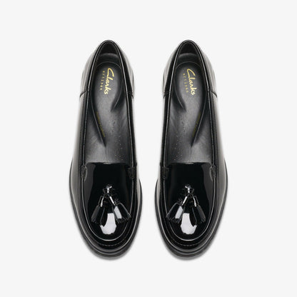 Clarks Women Havisham Edge Loafer Black Patent