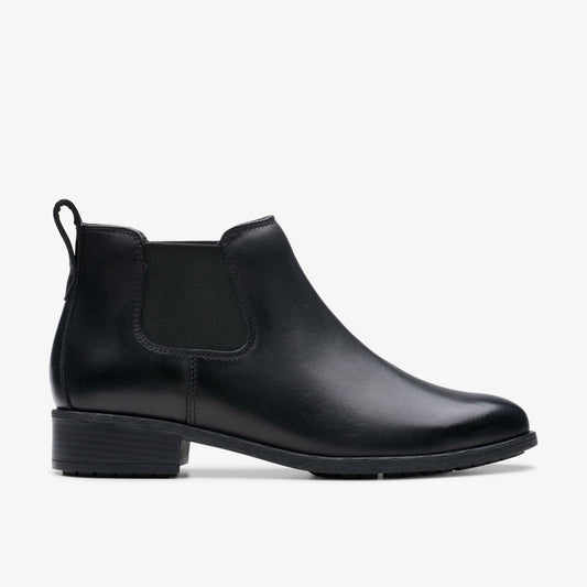 Clarks Women Havisham Top Ankle Boot Black Leather