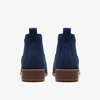 Clarks Women Havisham Top Ankle Boot Navy Suede