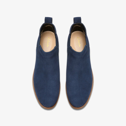 Clarks Women Havisham Top Ankle Boot Navy Suede