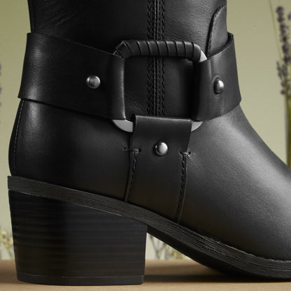Clarks Women Morzine Rise Black Leather
