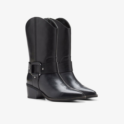 Clarks Women Morzine Rise Black Leather