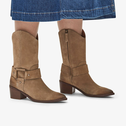 Clarks Women Morzine Rise Dark Sand Suede