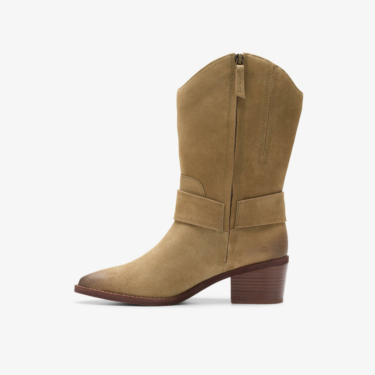 Clarks Women Morzine Rise Dark Sand Suede