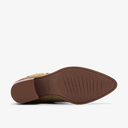 Clarks Women Morzine Rise Dark Sand Suede