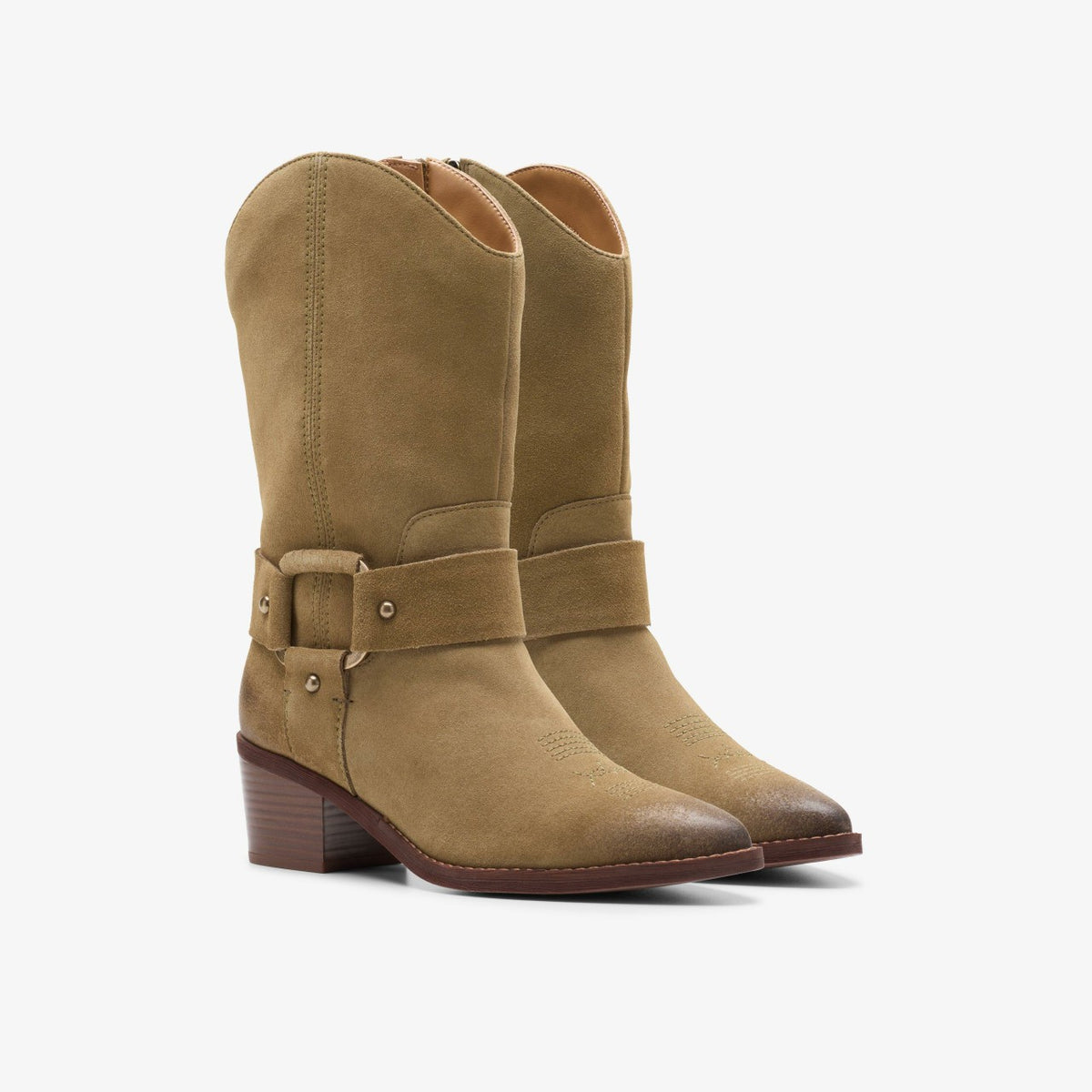 Clarks Women Morzine Rise Dark Sand Suede