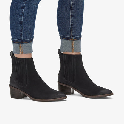 Clarks Women Morzine Top Ankle Boot Black Suede