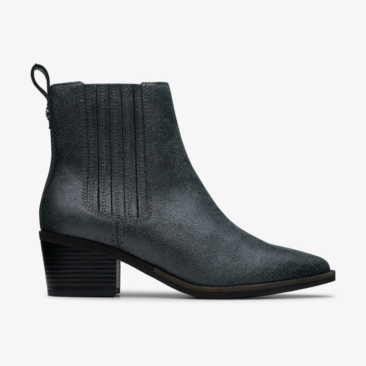 Clarks Women Morzine Top Ankle Boot Pewter Metallic